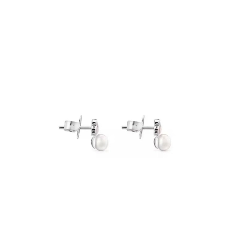 Tous Pink Silver ROSE QUARTZ Stone Earrings Silver Studs - Picture 14 of 16